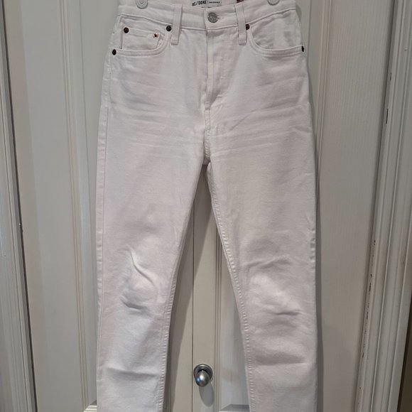 EUC Re/Done White high rise ankle crop - size 25 - Picture 3 of 7